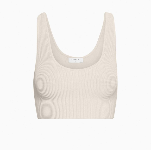 COPY - BabatonSculpt Knit Scoopneck Cropped Tank - Picture 3 of 5